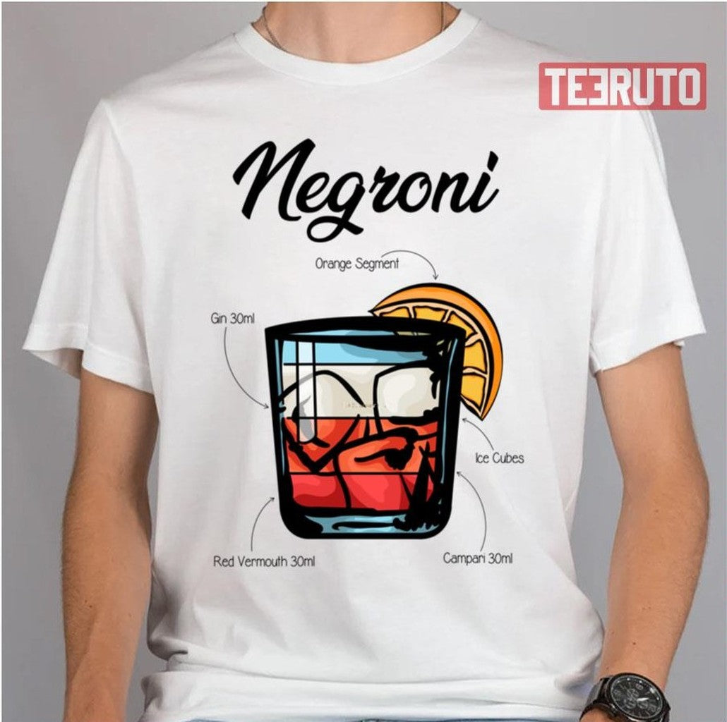 Negroni Cocktail Recipe Unisex T-Shirt - T-Shirt, Sweatshirt, Hoodie