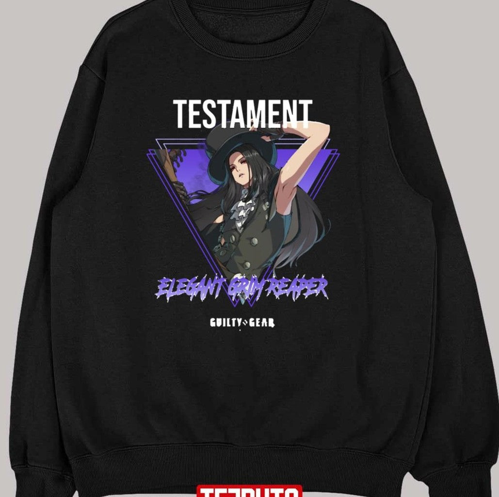 Purple Guilty Gear Strive Elegant Grim Reaper Testament Unisex Sweatshirt - T-Shirt, Sweatshirt, Hoodie