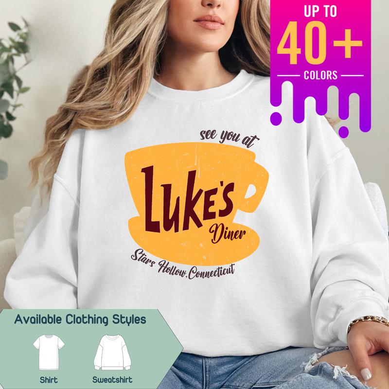 Luke's Diner Sweatshirt, Stars Hollow Tee, Cozy Fall Festival Sweatshirt, Perfect for Autumn Vibes, Gift for Best Friend, Gift for Him & Her - Trendin - T-Shirt, Sweatshirt, Hoodie