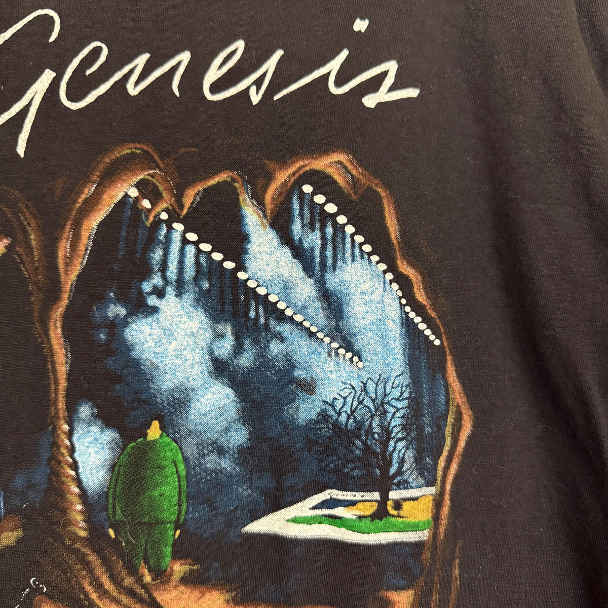 Vintage 1980s Genesis Tour Black Prog Rock Size Small - Adult & Kids T-Shirts, Sweatshirts & Hoodies apparel design preview 4