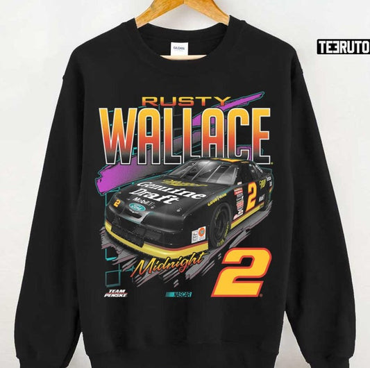 Animated Art Rusty Wallace Black Vintage Car Long Unisex Sweatshirt - T-Shirt, Sweatshirt, Hoodie