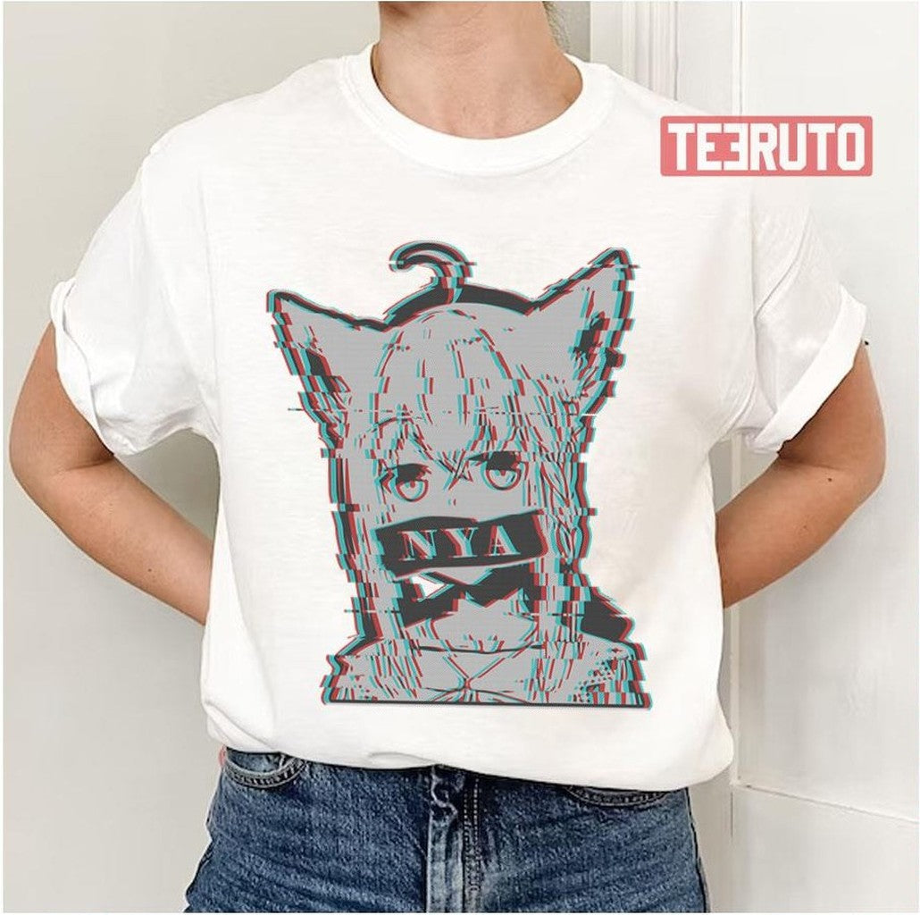 Shirakami Fubuki Hololive Glintch Unisex T-Shirt - T-Shirt, Sweatshirt, Hoodie
