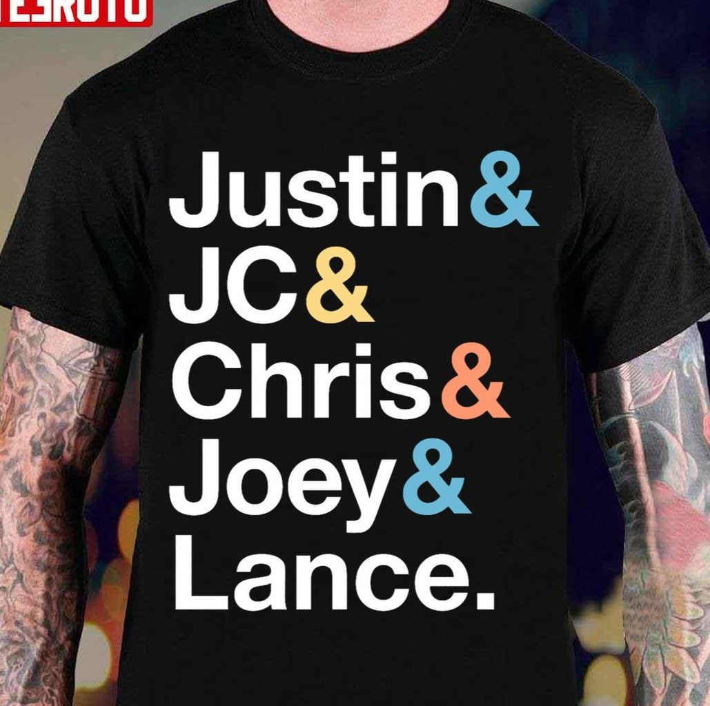 Nsync Names &amp; Ampersand Style Fitted Scoop Unisex T-Shirt - T-Shirt, Sweatshirt, Hoodie