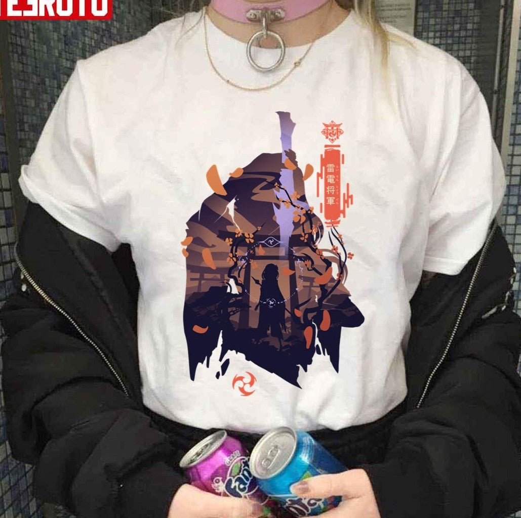 Raiden Shogun Genshin Impact Art Unisex T-Shirt - T-Shirt, Sweatshirt, Hoodie