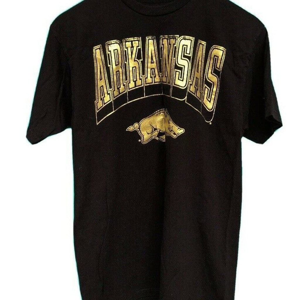 Arkansas Razorbacks Black With Gold Foil Graphic Unisex T-Shirt - T-Shirt, Sweatshirt, Hoodie