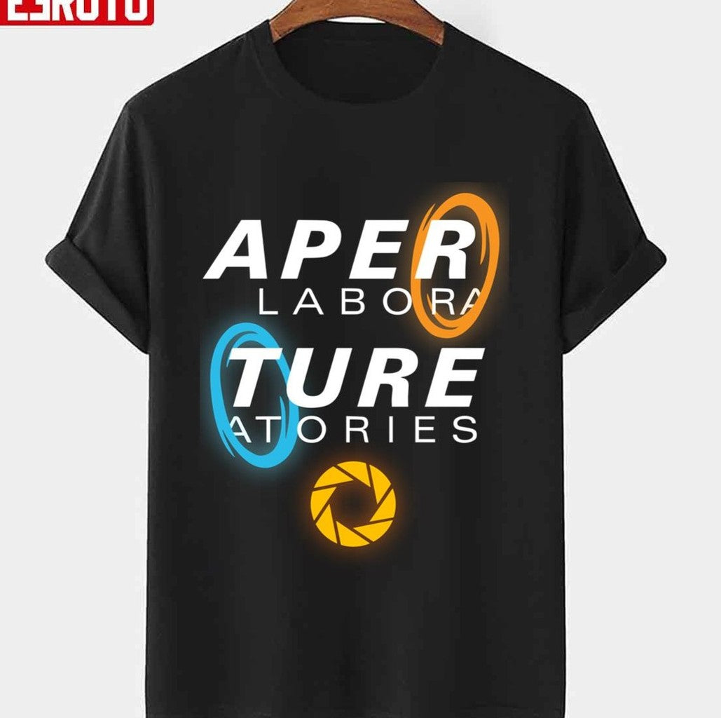 Portal Aperture Laboratories Science Logo With Portals Unisex T-shirt - T-Shirt, Sweatshirt, Hoodie