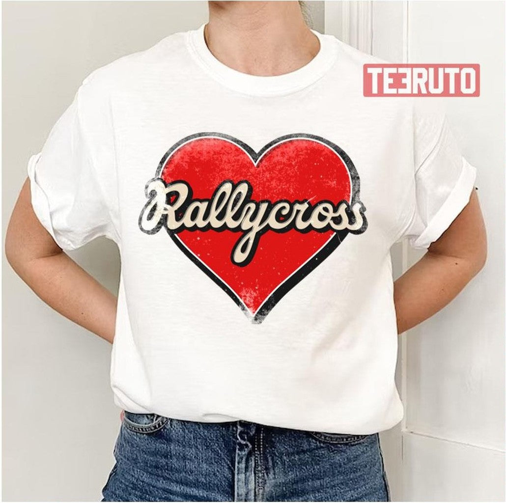 Rallycross Mom Rallycross Retro Heart Unisex T-Shirt - T-Shirt, Sweatshirt, Hoodie