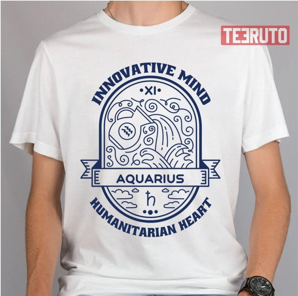 Scripts Of Aquarius Symbol Unisex T-Shirt - T-Shirt, Sweatshirt, Hoodie