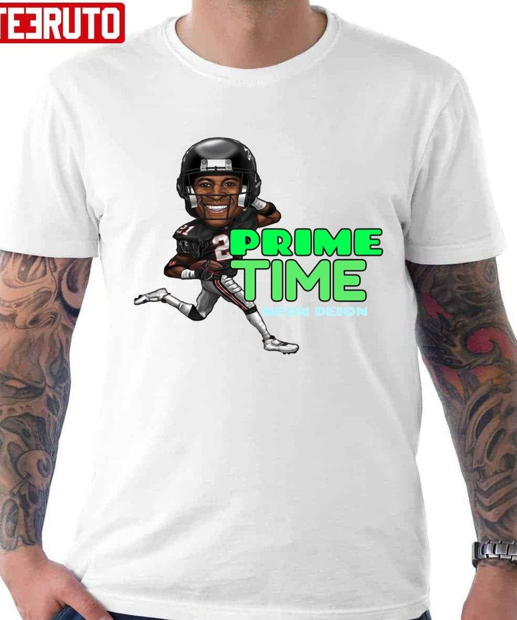 Prime Time Deion Sanders Neon Deion Fanart Unisex T-shirt - T-Shirt, Sweatshirt, Hoodie