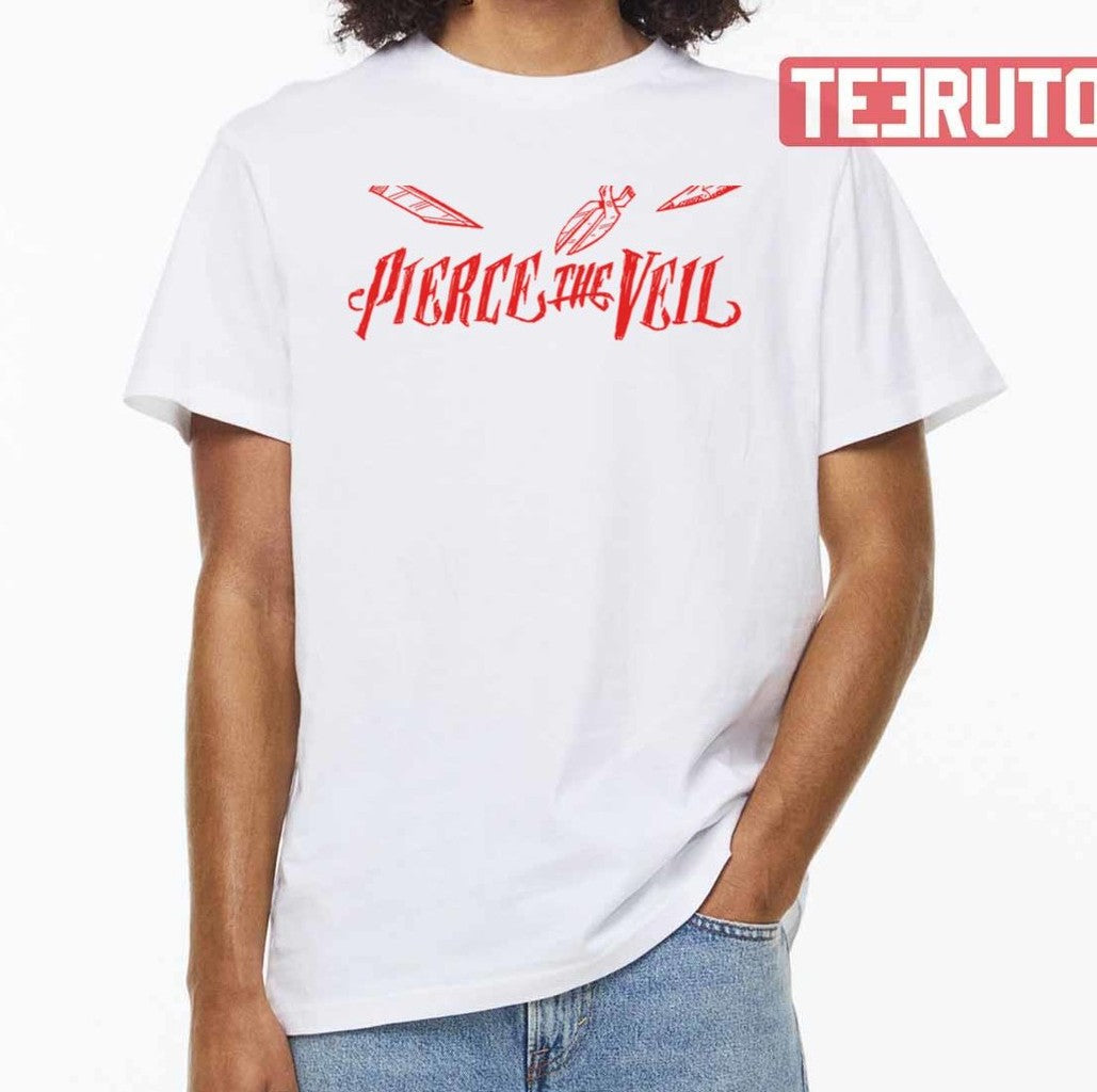 Pierce The Veil Rock Band Red Text Unisex T-Shirt - T-Shirt, Sweatshirt, Hoodie
