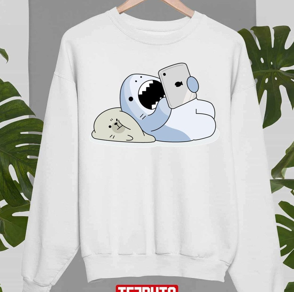 Samezu Tablet Cute Shark Unisex Sweatshirt - T-Shirt, Sweatshirt, Hoodie
