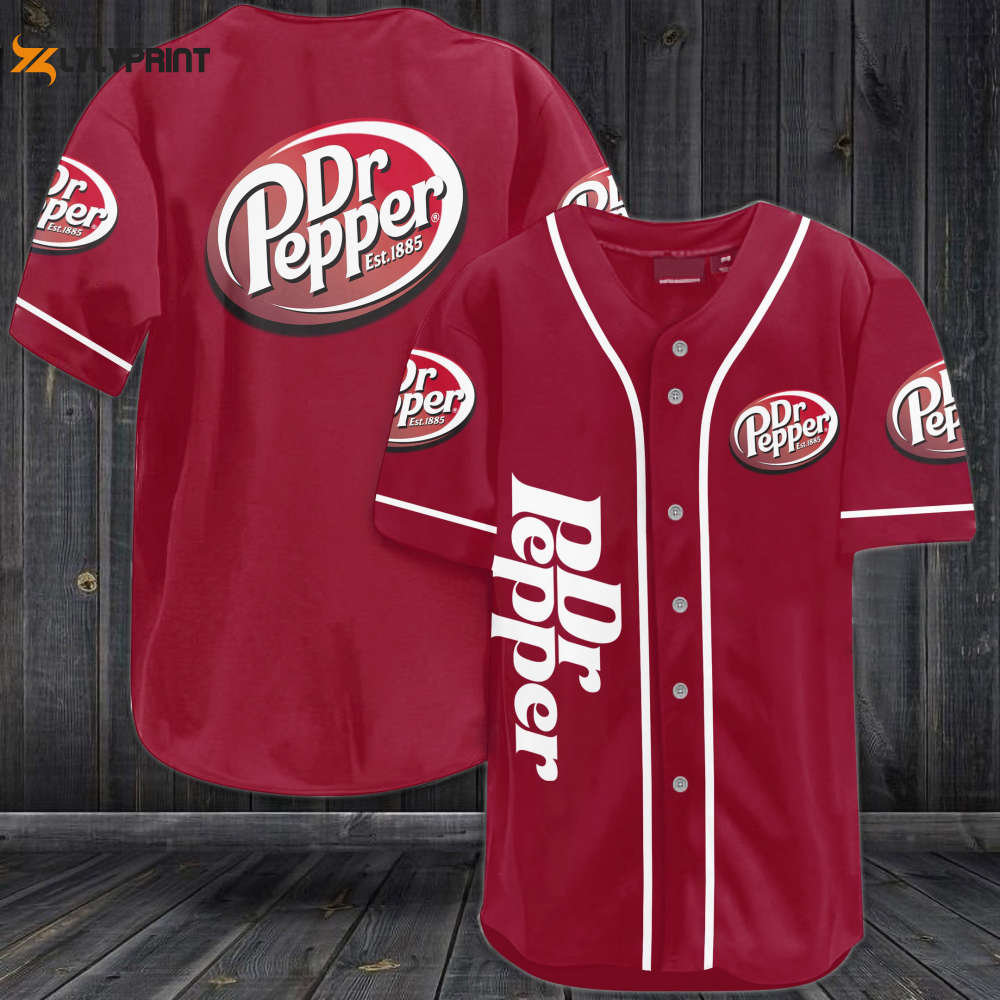 Dr Pepper Baseball Jersey - lylyprint.com baseball jersey product view 1