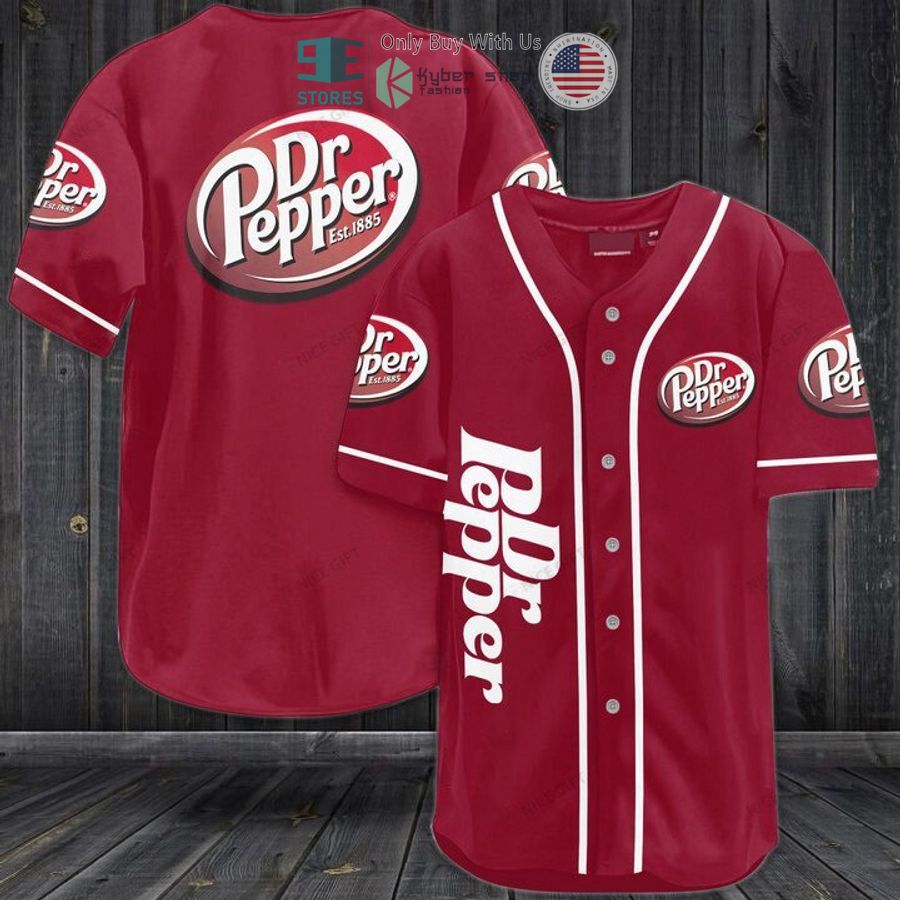 BEST Dr Pepper logo red Baseball Jersey baseball jersey product view 1