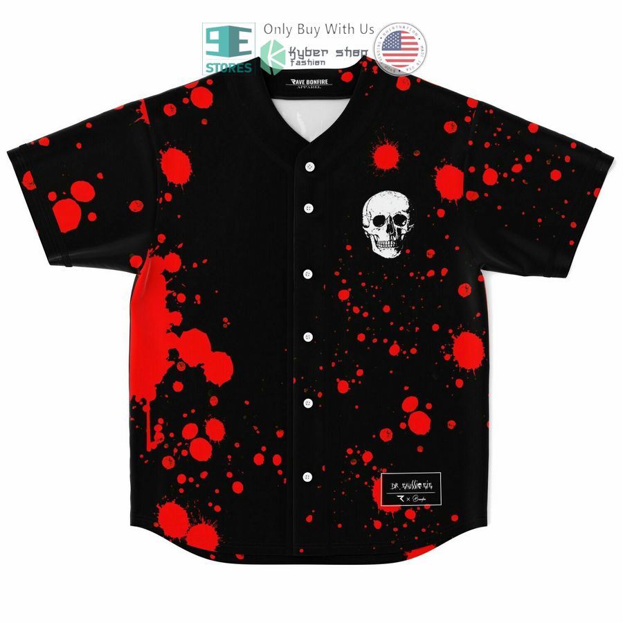 BEST Dr Skull black red Baseball Jersey baseball jersey product view 1