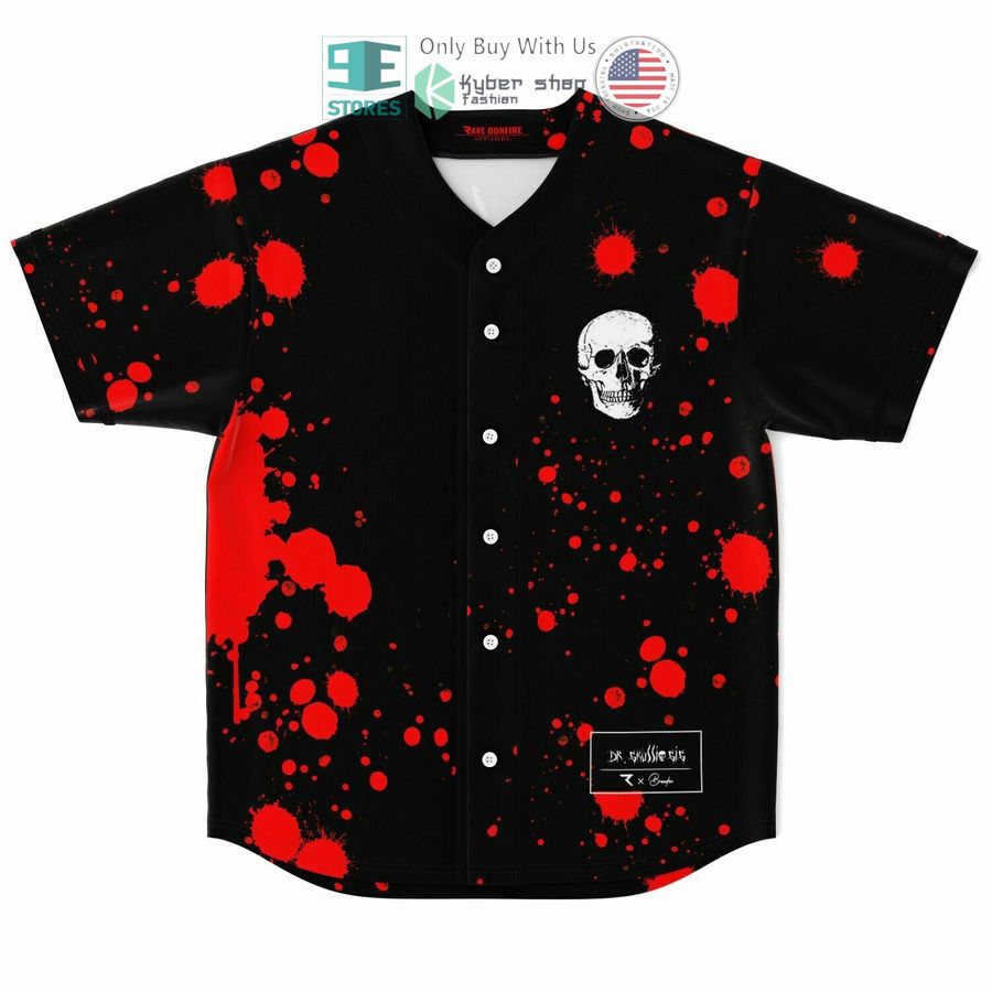 BEST Dr Skull Paint red black Baseball Jersey baseball jersey product view 1