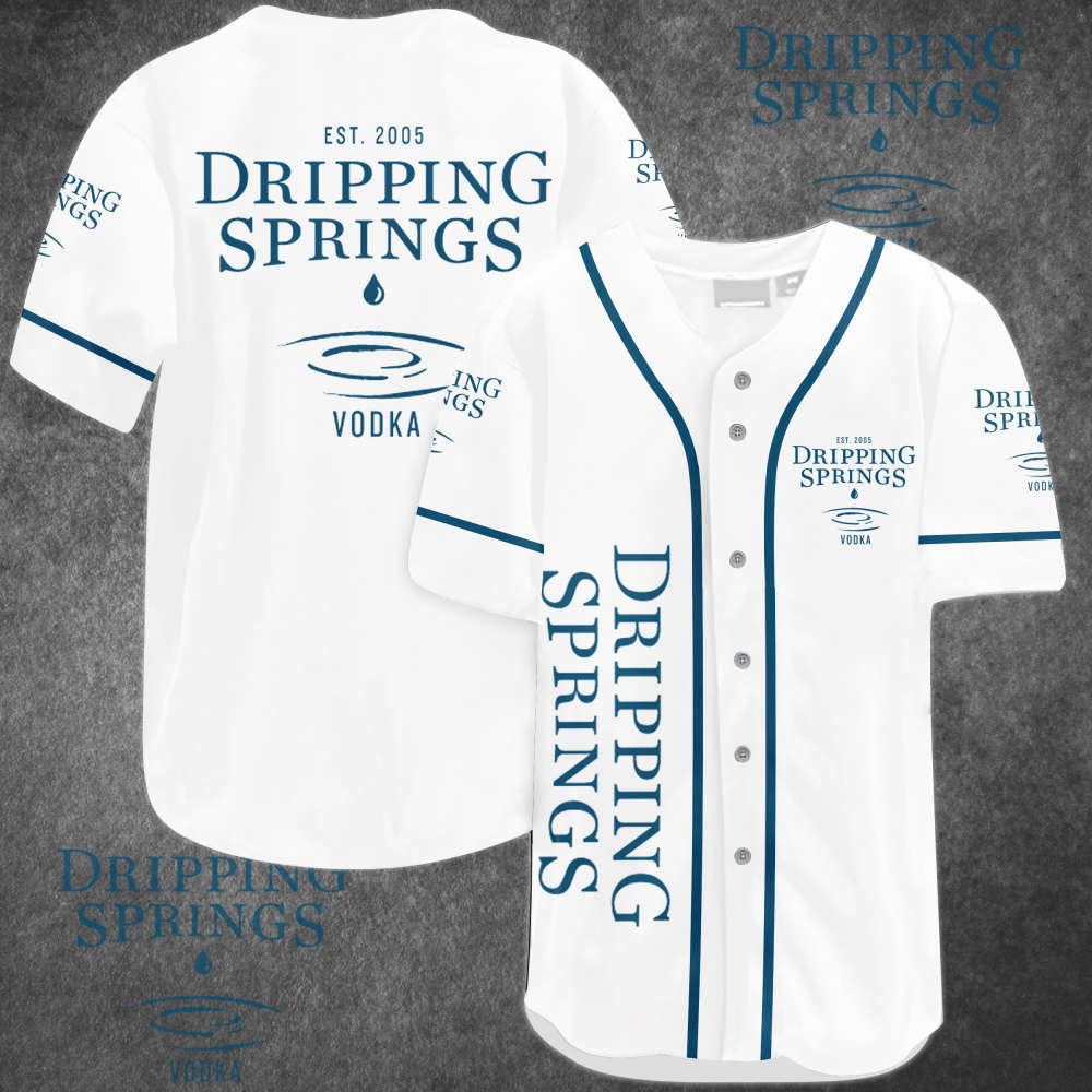Dripping Springs Vodka Baseball Jersey: Stylish & Versatile Sportswear for Vodka Lovers baseball jersey product view 2