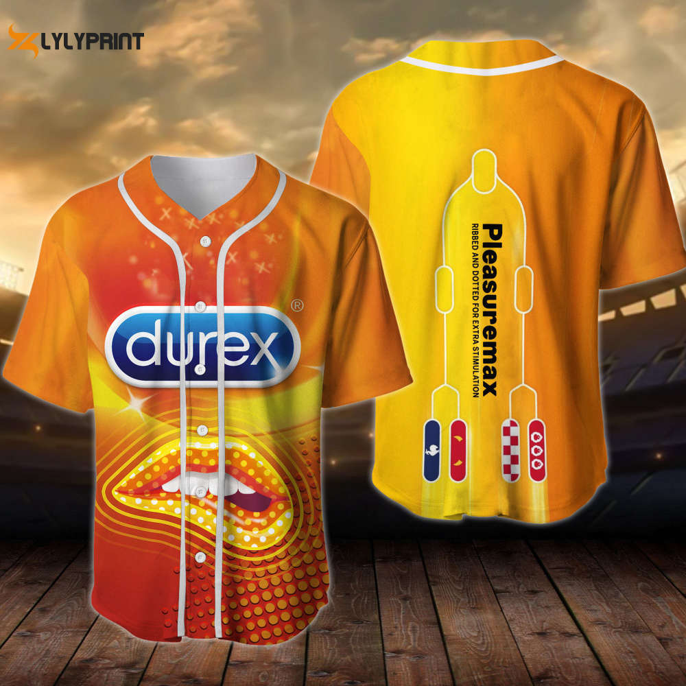 Durex Pleasuremax All Over Print Unisex Baseball Jersey - lylyprint.com baseball jersey product view 1