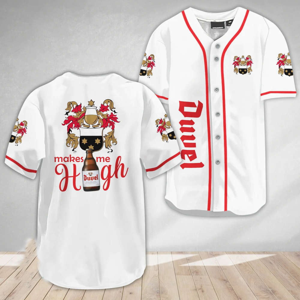 Duvel Beer High Baseball Jersey: Elevate Style & Spirits with Premium Craft Brews baseball jersey product view 2