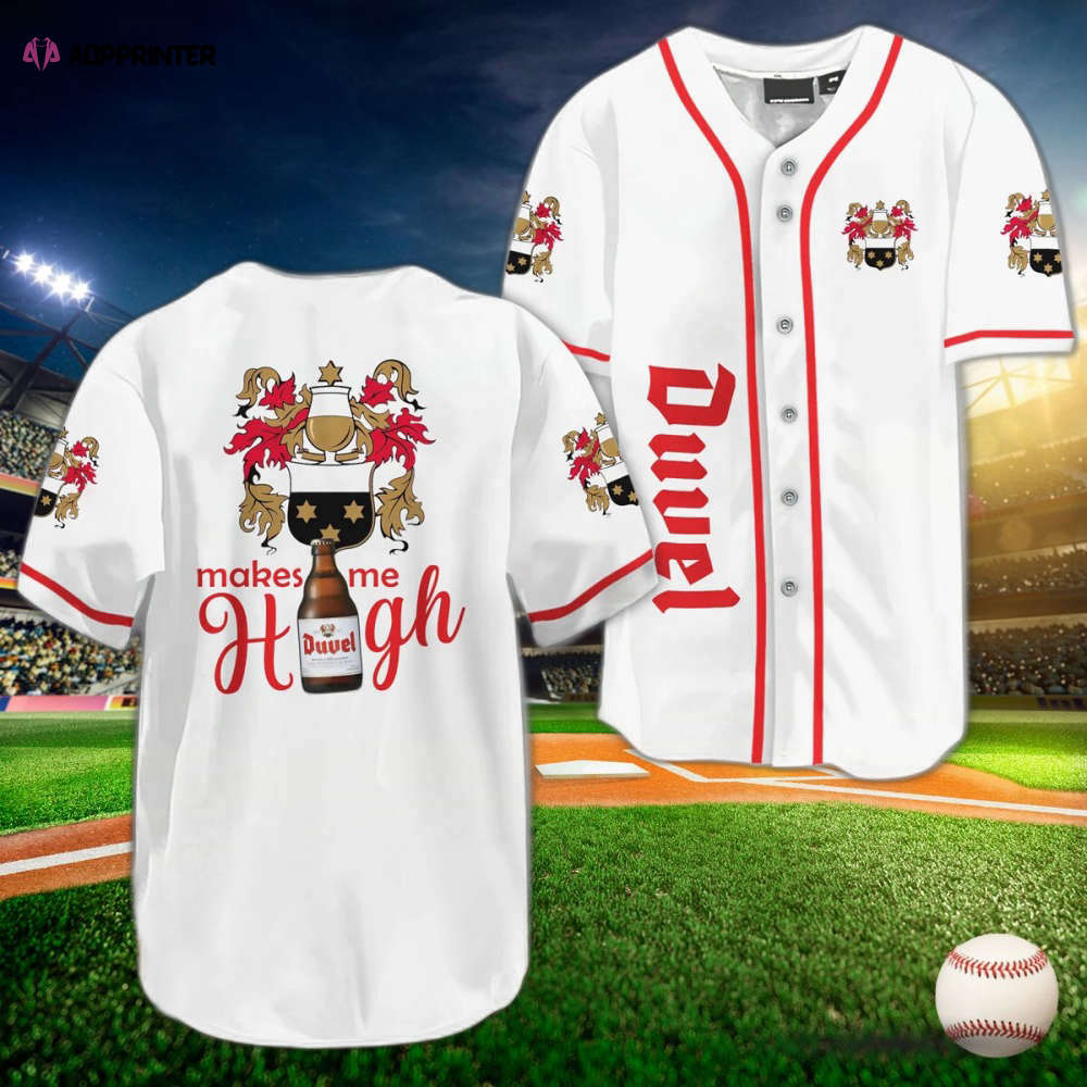 Duvel Beer High Baseball Jersey: Elevate Style & Spirits with Premium Craft Brews baseball jersey product view 1