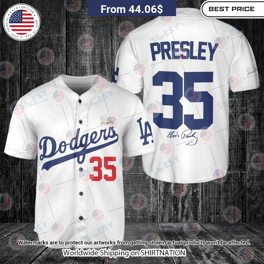 Elvis Presley 35 La Dodgers Baseball Jersey baseball jersey product view 1