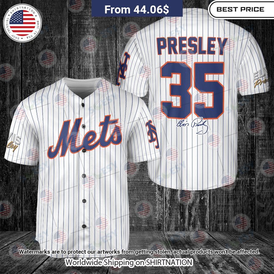 Elvis Presley 35 New York Mets Baseball Jersey baseball jersey product view 1