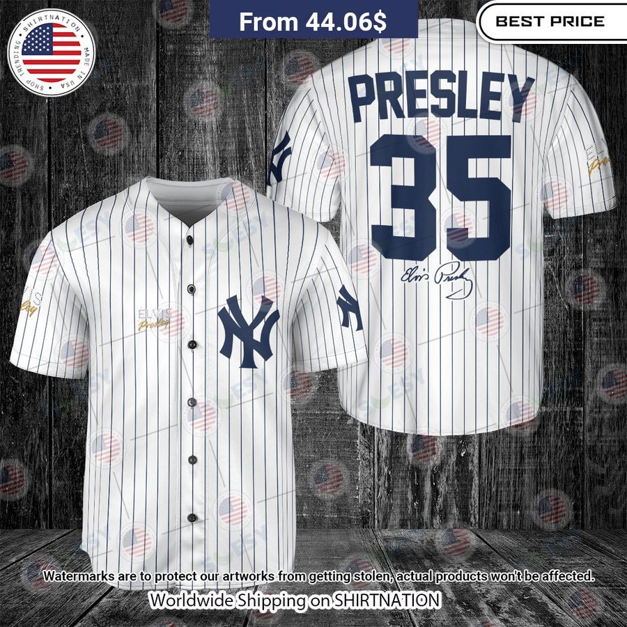 Elvis Presley 35 New York Yankees Baseball Jersey baseball jersey product view 1