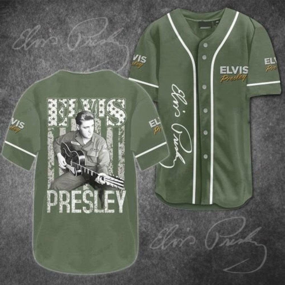 Elvis Presley Baseball Jersey – Rock n Roll Inspired Sportswear baseball jersey product view 2
