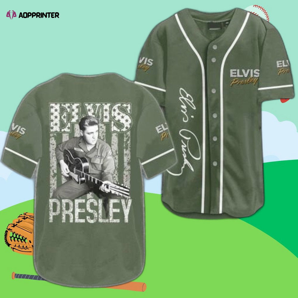 Elvis Presley Baseball Jersey – Rock n Roll Inspired Sportswear baseball jersey product view 1