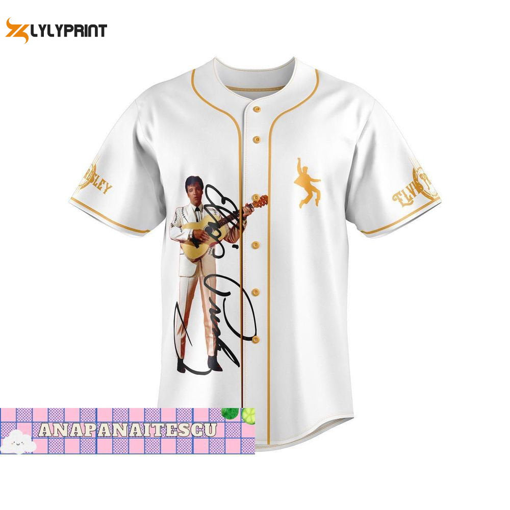 Elvis Presley Baseball Jersey Shirt - lylyprint.com baseball jersey product view 2