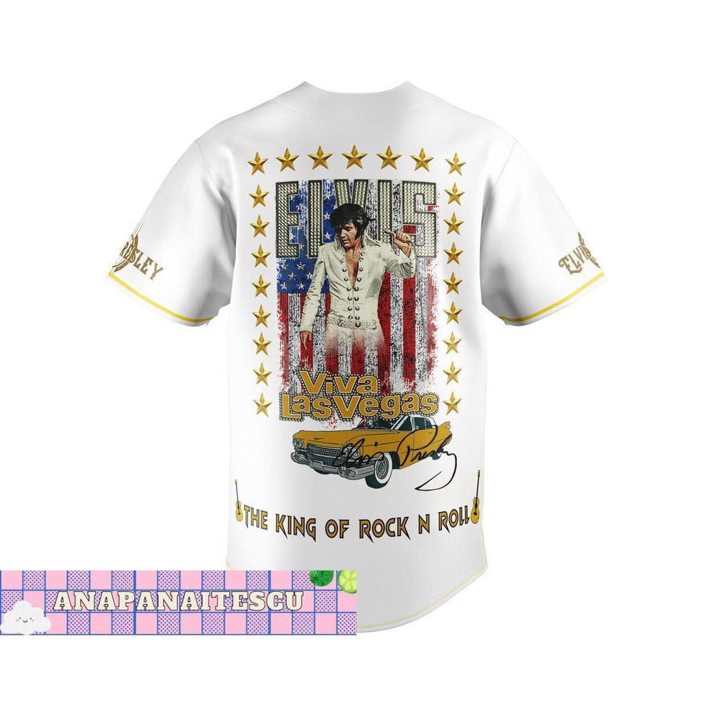 Elvis Presley Baseball Jersey Shirt - lylyprint.com baseball jersey product view 3