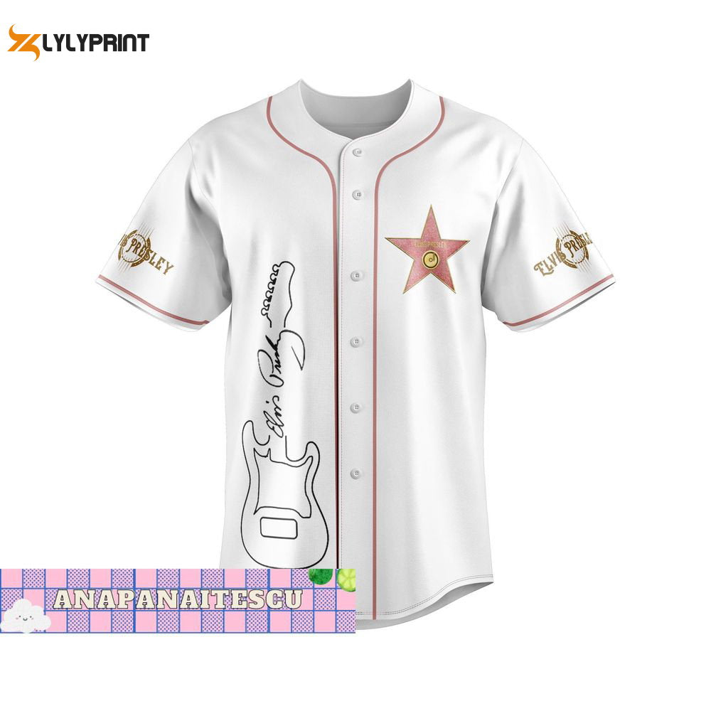 Elvis Presley Baseball Jersey Shirt, King Of Rock And Roll Jersey - lylyprint.com baseball jersey product view 1