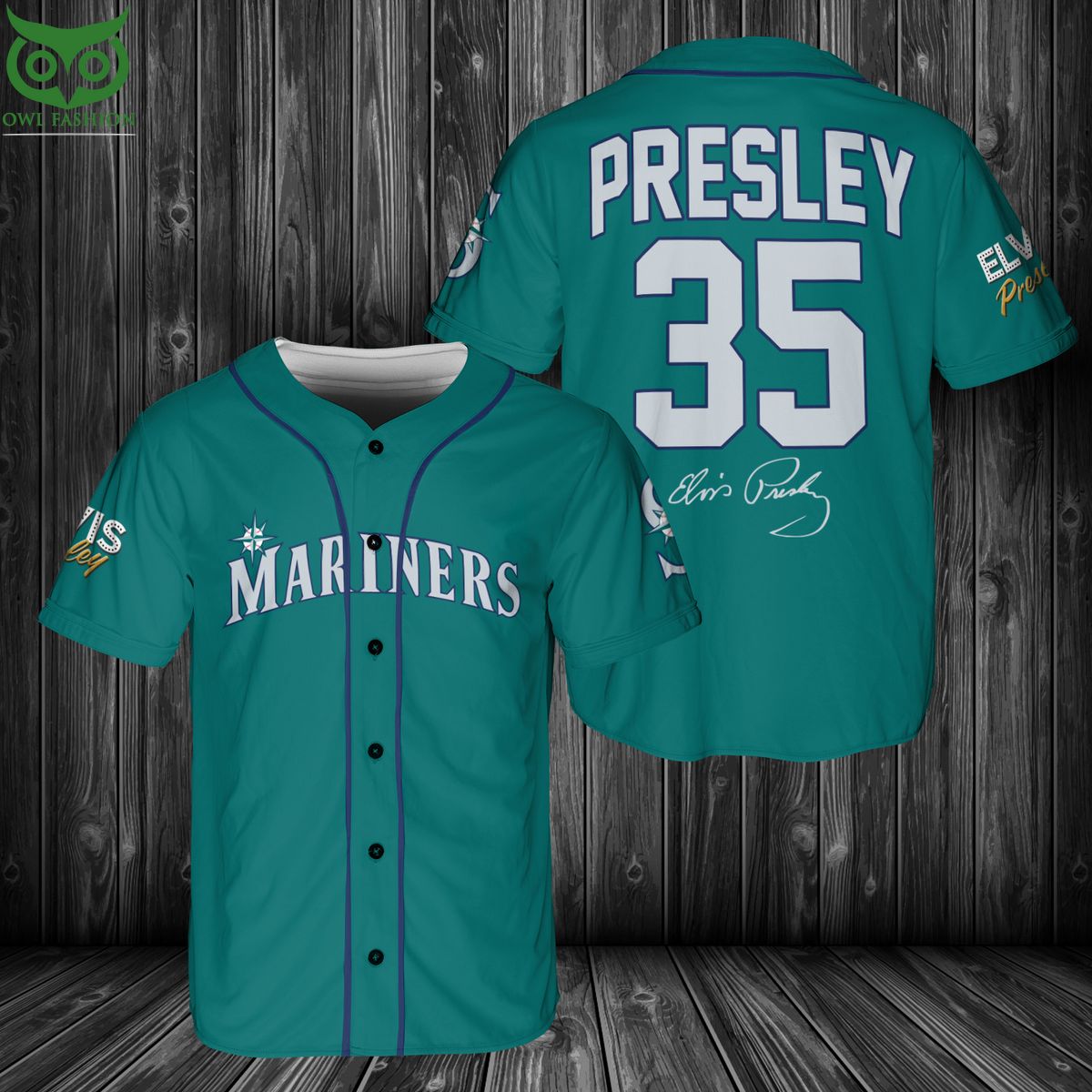 Elvis Presley X Seattle Mariners Premium Baseball Jersey baseball jersey product view 1