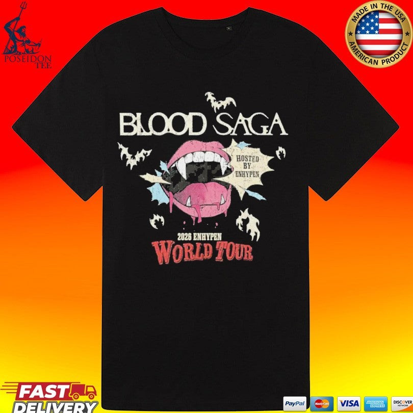 Enhypen Blood Saga World Tour - Adult & Kids T-Shirts, Sweatshirts & Hoodies apparel design preview 3