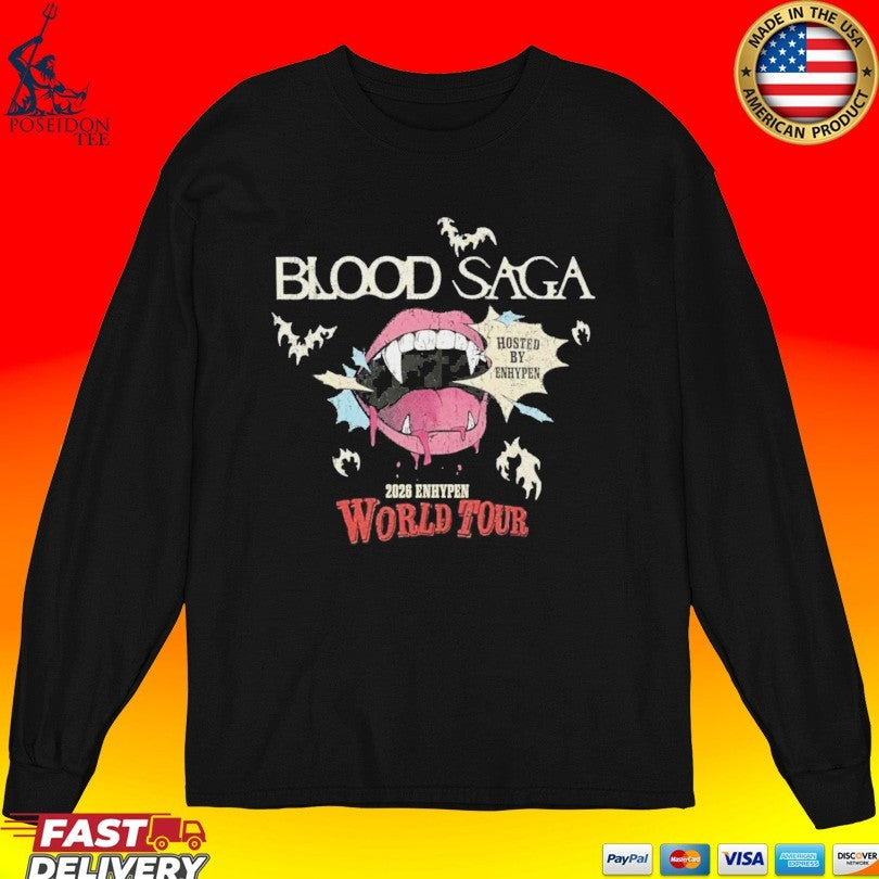 Enhypen Blood Saga World Tour - Adult & Kids T-Shirts, Sweatshirts & Hoodies apparel design preview 4