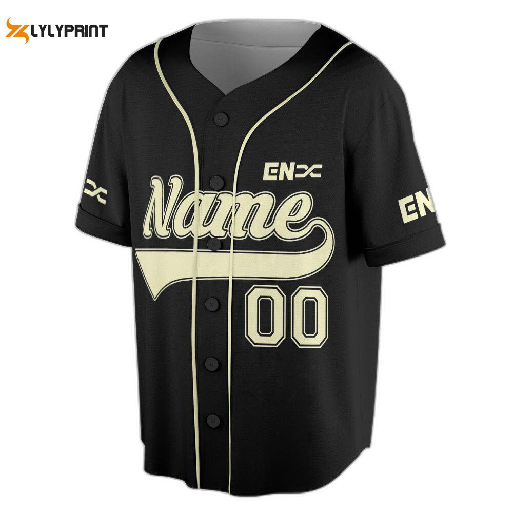 Enhypen Kpop Baseball Jersey, Number and Name Heeseung Jay Jake Sunghoon Sunoo Jungwon Niki - lylyprint.com baseball jersey product view 1