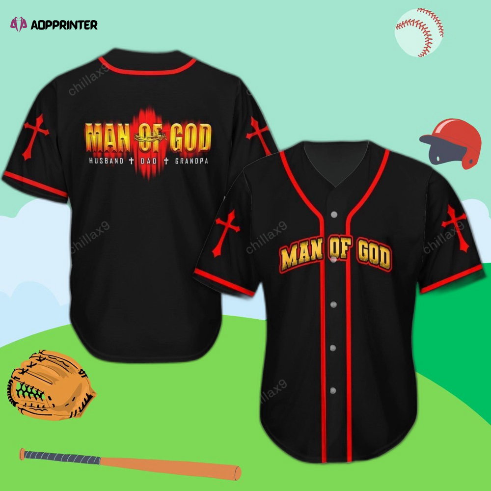 Fathers Day Man Of God Baseball Jersey – Stylish & Meaningful Gift baseball jersey product view 1