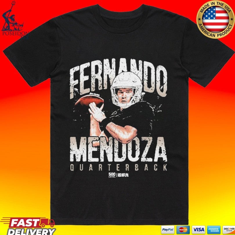 Fernando Mendoza Quarterback Player Name T-shirt Unisex T-shirt, Sweatshirt, Hoodie, Long Sleeve Tee - T-Shirt, Sweatshirt, Hoodie