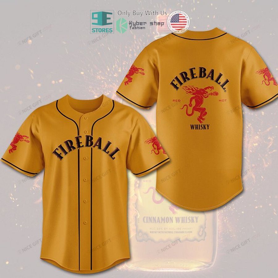 BEST Fireball Whisky Baseball Jersey baseball jersey product view 1
