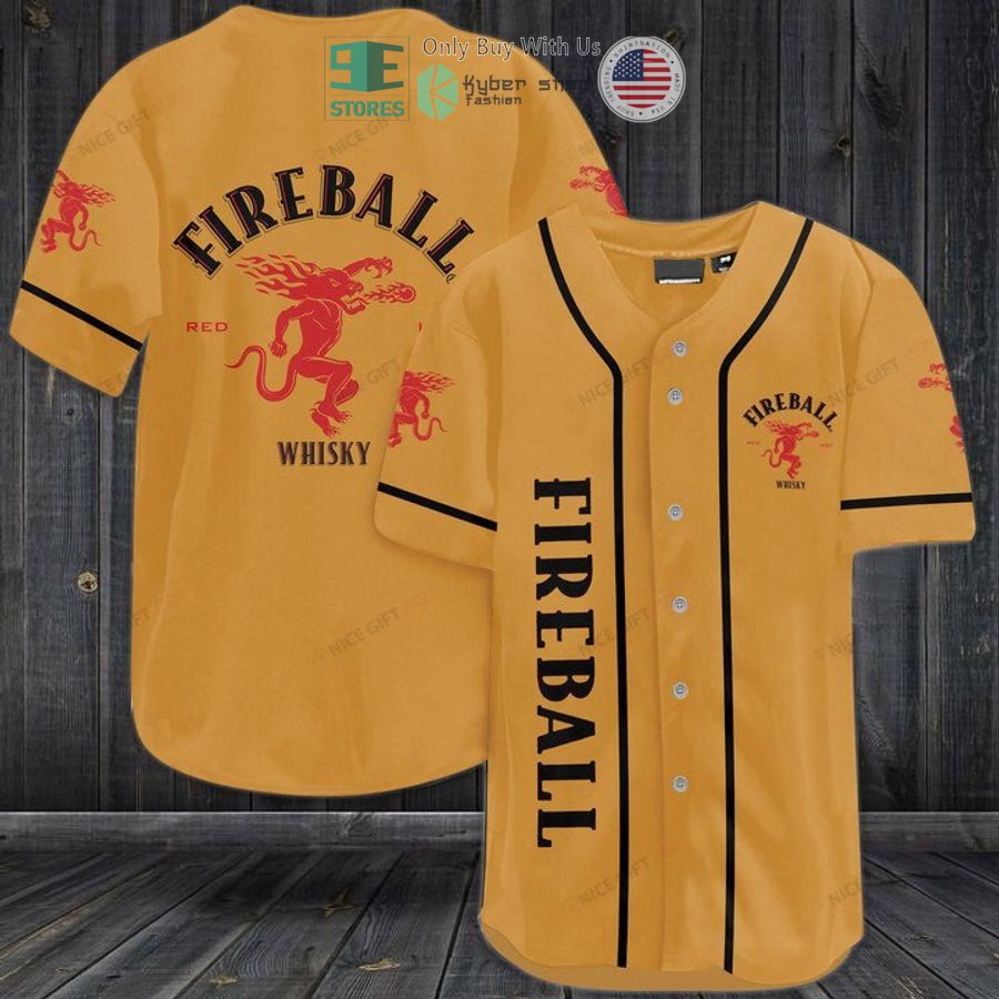 BEST Fireball Whisky logo Baseball Jersey baseball jersey product view 1