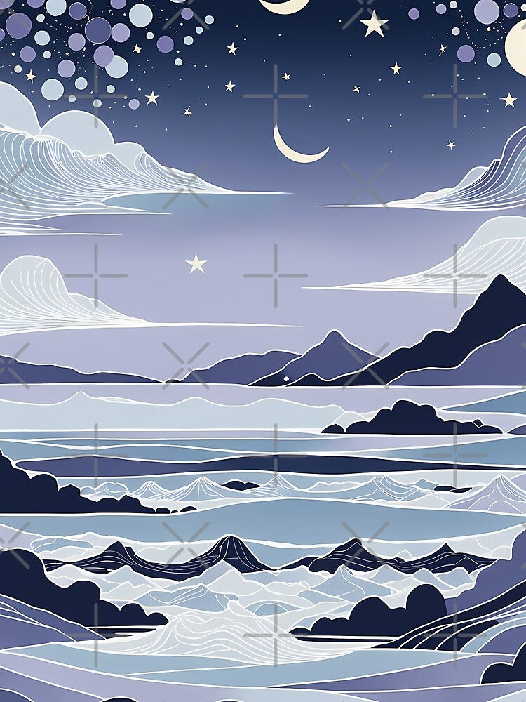 Blue Desert Pattern by Pixevol - Adult & Kids T-Shirts, Sweatshirts & Hoodies apparel design preview 2