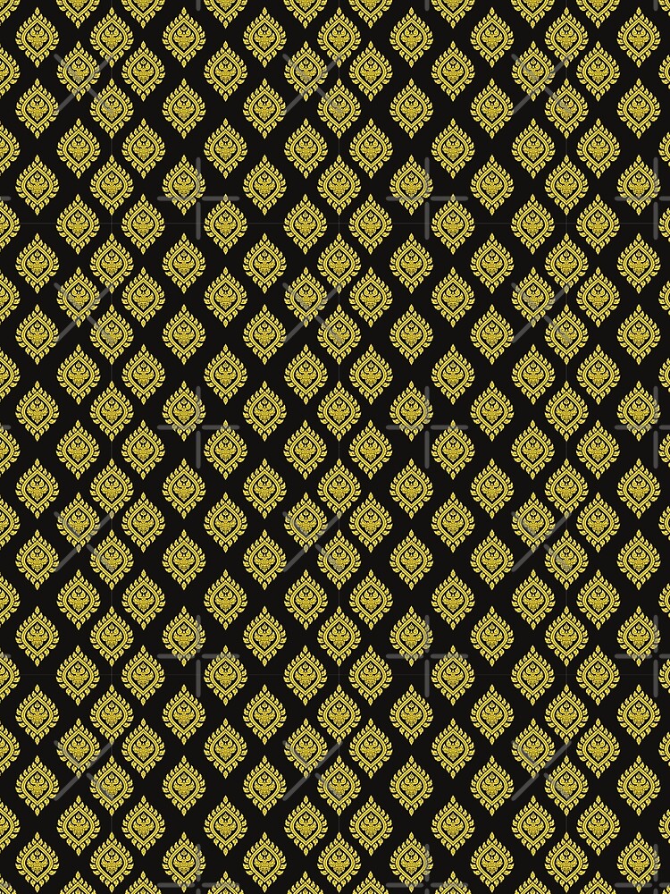 Thai pattern, gold color, fabric, bush flower for - Adult & Kids T-Shirts, Sweatshirts & Hoodies apparel design preview 2