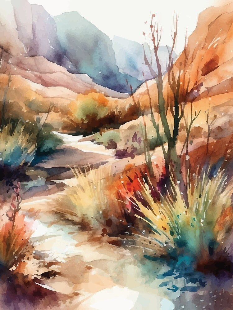 A Trail through the Rough Boho Desert Landscape - Adult & Kids T-Shirts, Sweatshirts & Hoodies apparel design preview 2