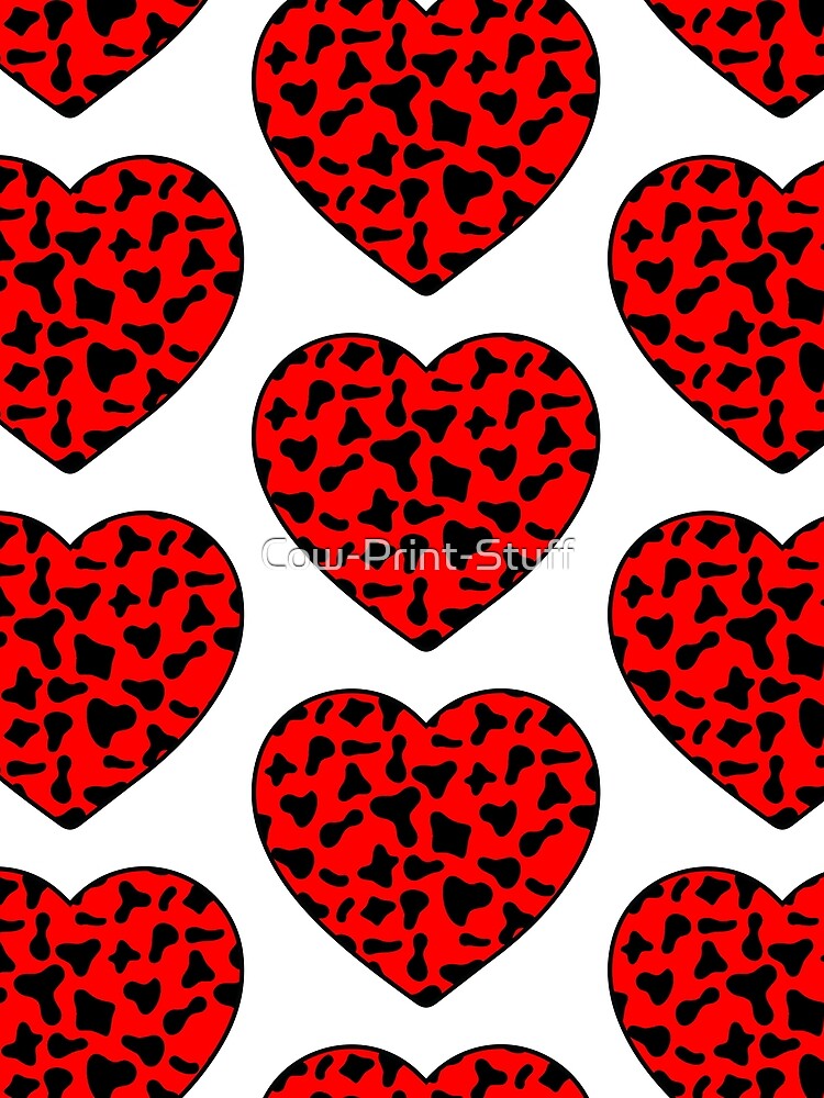 Big Black Cow Patches on Red Cowhide Continues Heart - Adult & Kids T-Shirts, Sweatshirts & Hoodies apparel design preview 2