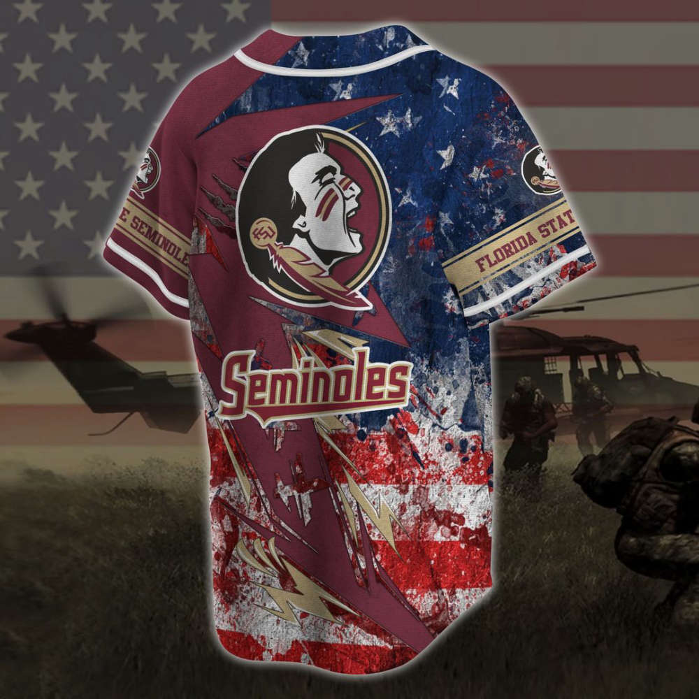 Florida State Seminoles Baseball Jersey Gift for Men Women - lylyprint.com baseball jersey product view 3