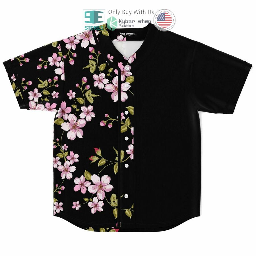 BEST Flowers black Baseball Jersey baseball jersey product view 1