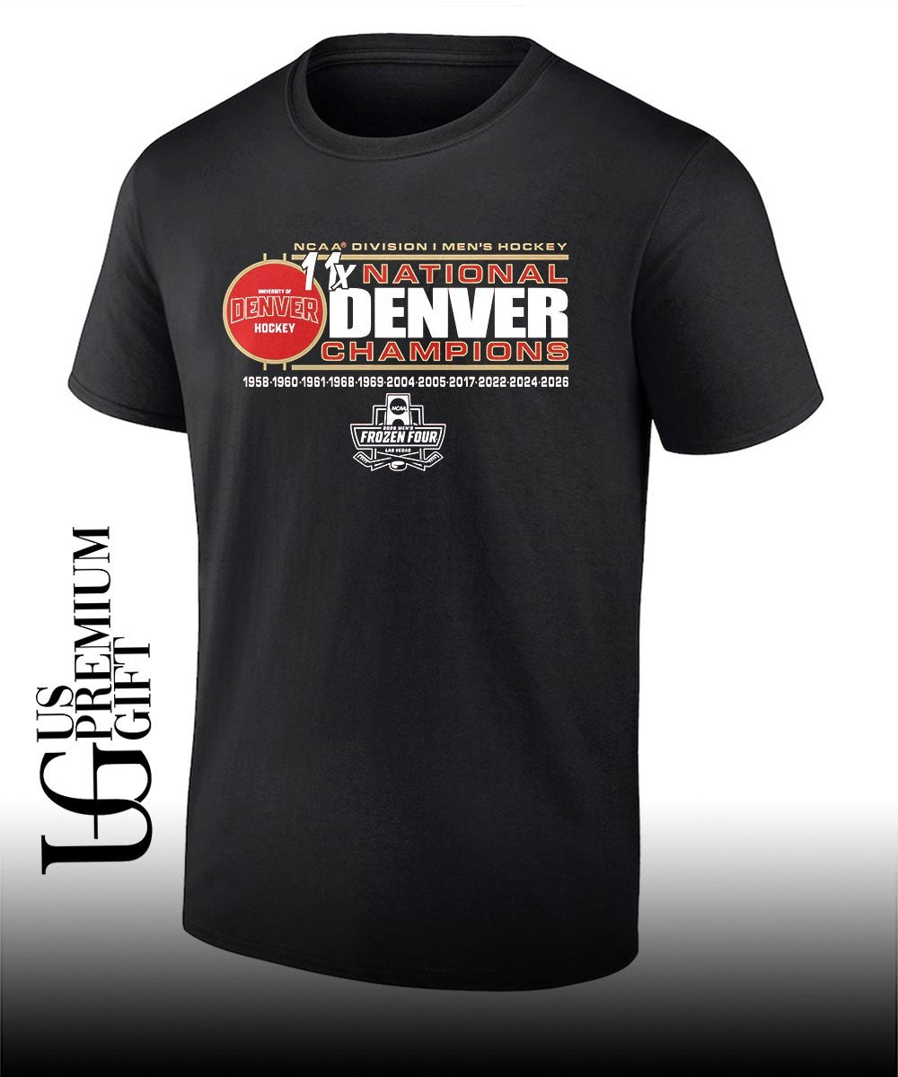 Denver Pioneers 11-Time NCAA Frozen Four Mens Ice Hockey National Champions shirt Unisex T-shirt, Sweatshirt, Hoodie, Long Sleeve Tee - T-Shirt, Sweatshirt, Hoodie