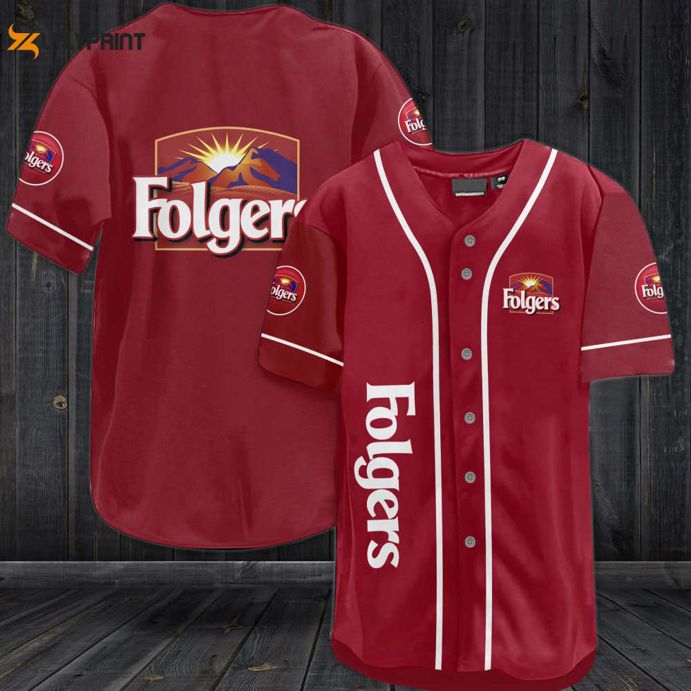 Folgers Coffee Baseball Jersey - lylyprint.com baseball jersey product view 1
