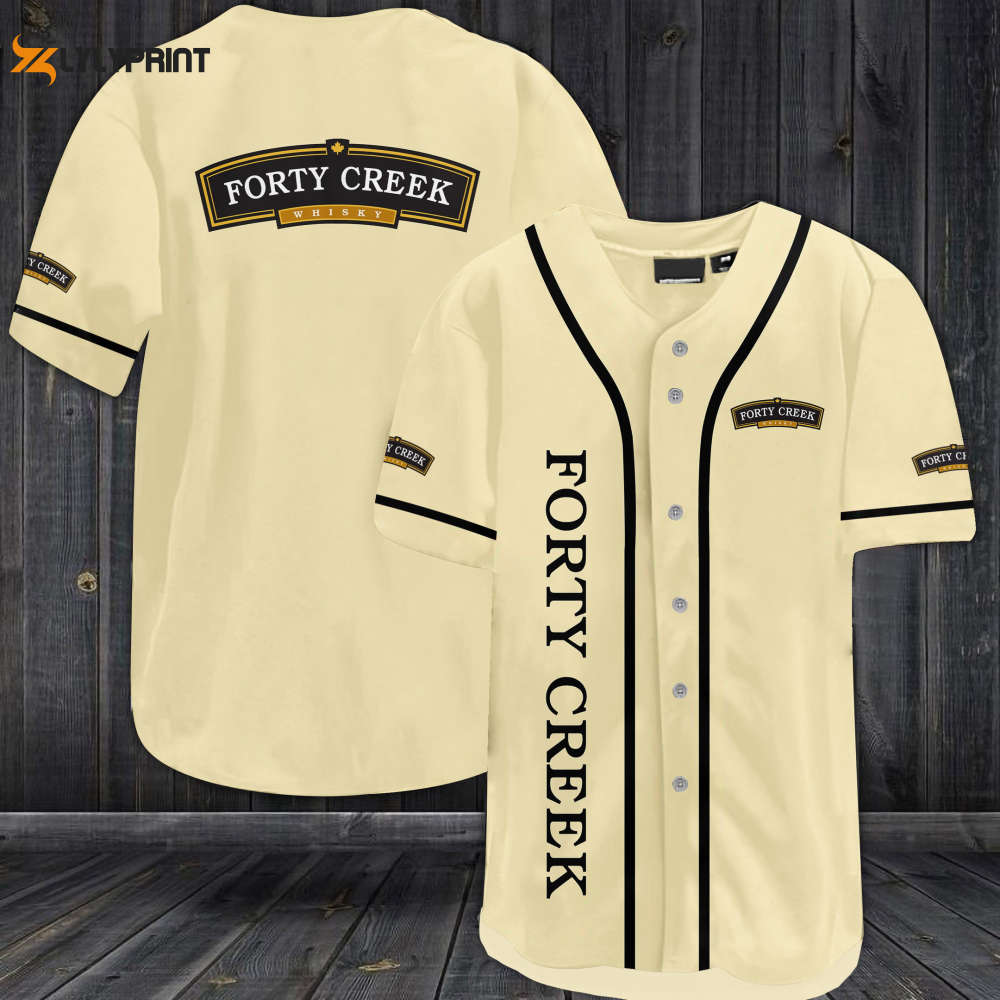 Forty Creek All Over Print Unisex Baseball Jersey - Light Yellow - lylyprint.com baseball jersey product view 1