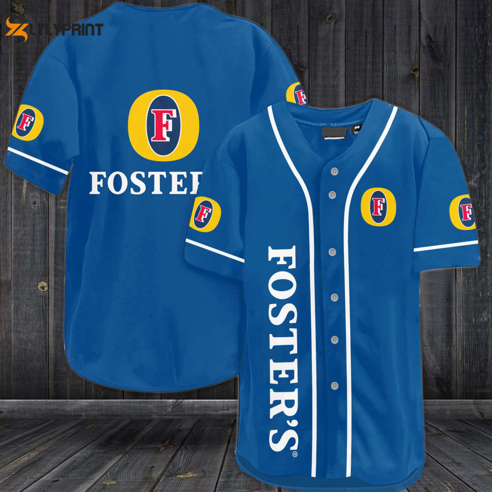 Foster's Beer Baseball Jersey - lylyprint.com baseball jersey product view 1