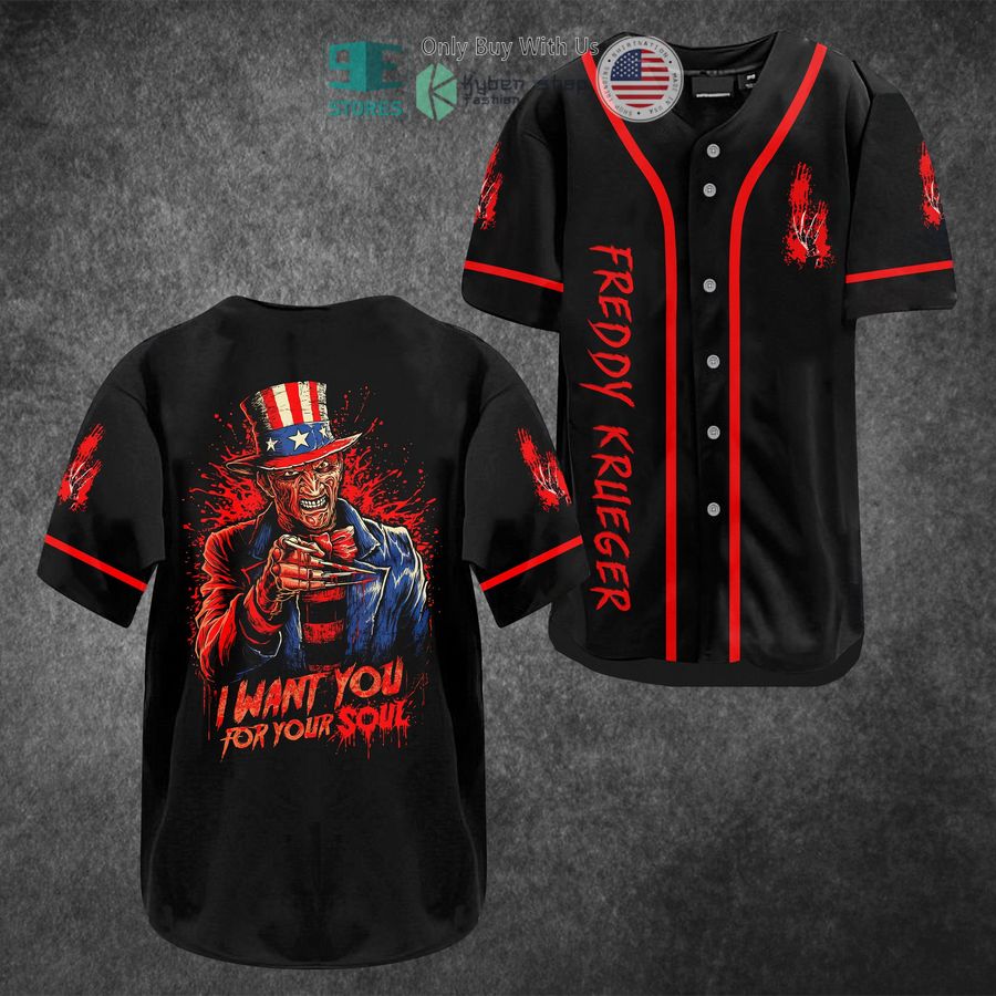 BEST Freddy Kruege I Want You For Your Soul Baseball Jersey baseball jersey product view 1